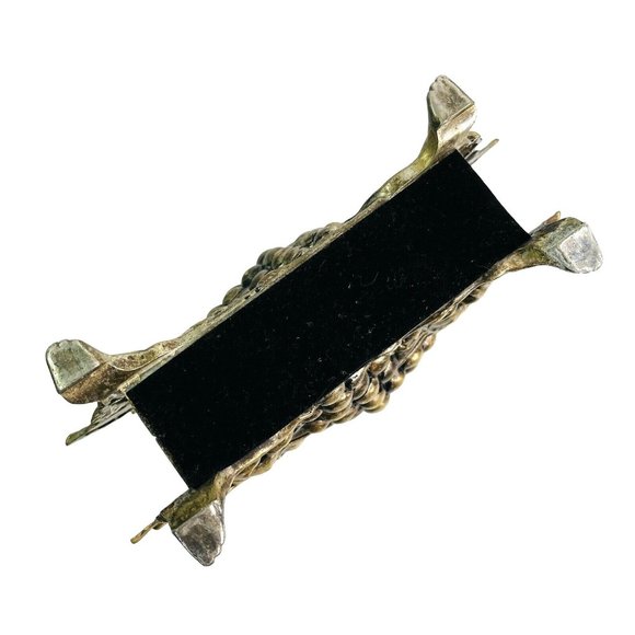 Napkin Holder Grape Vine Gold-Color Footed by Studio Silversmith 7" x 5" - Picture 3 of 7